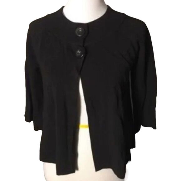 🆕 Cable & Gauge Women's Black Two Button Sweater size S - Picture 1 of 6